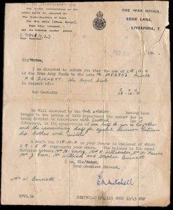 War Office Letter 1