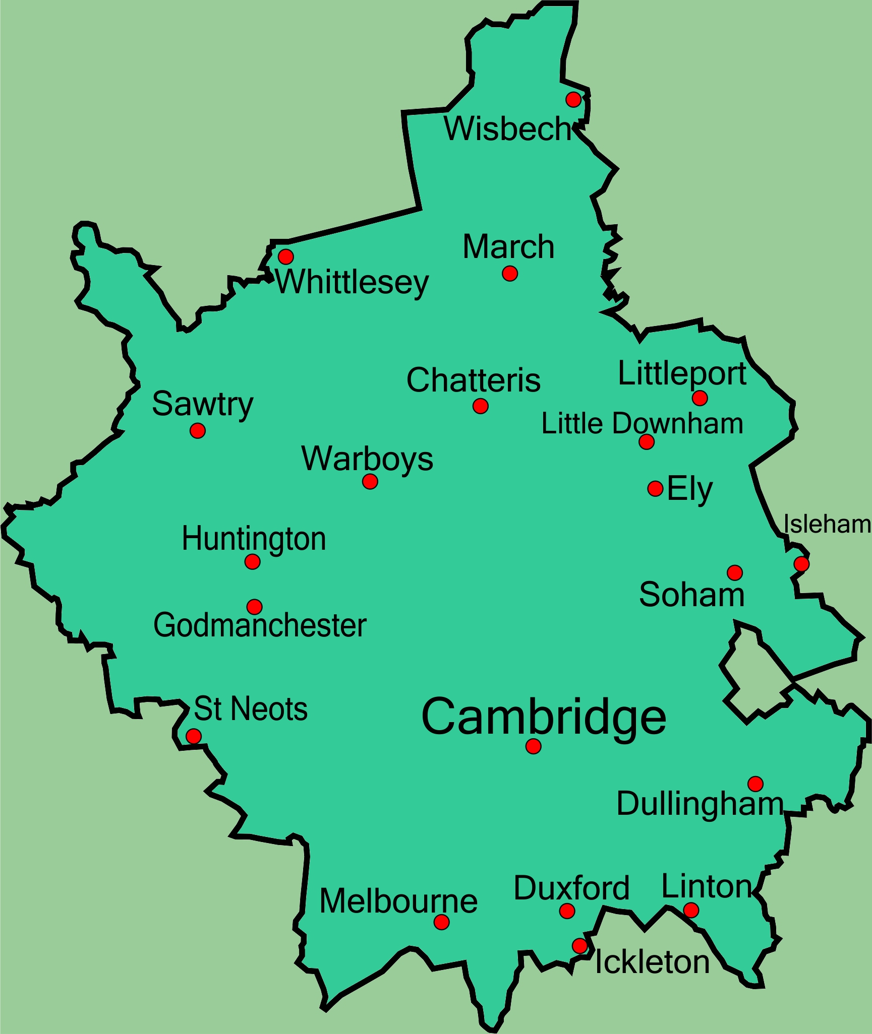 Select a Village, Town or City in Cambridgeshire