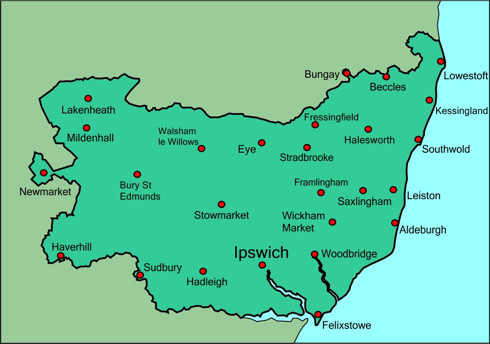 Select a Village, Town or City in Suffolk