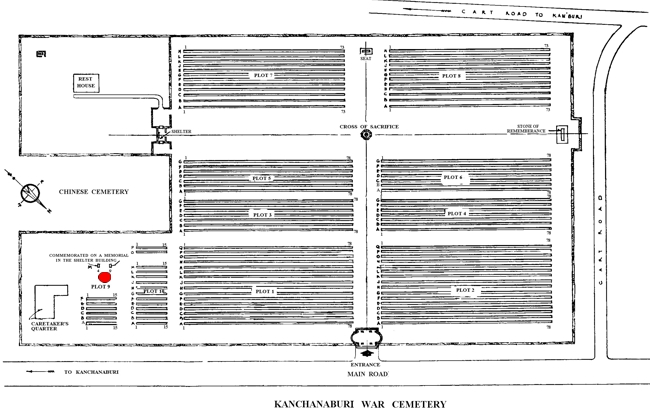 Clarke-Leonard-Arthur - Kanchanaburi War Cemetery Site Plan