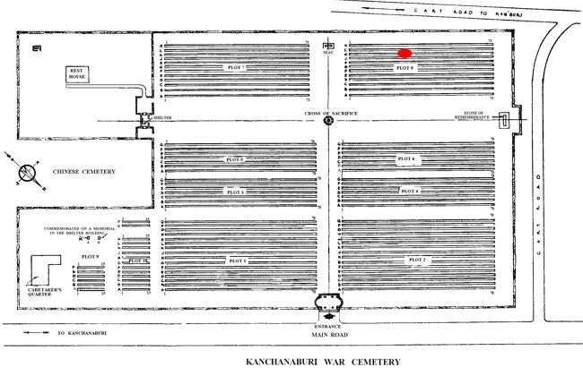 Fitzgerald-Patrick Kanchanaburi War Cemetery Site Plan