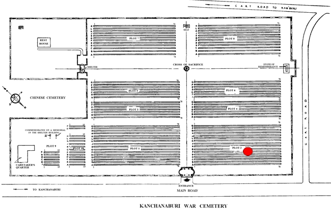 Hatcher-Robert-James-Kanchanaburi War Cemetery Site Plan