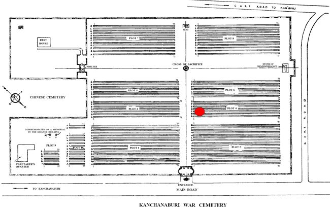 Heffer-Arthur-George-Kanchanaburi War Cemetery Site Plan