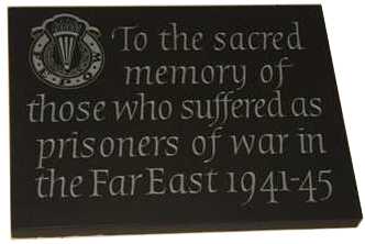 Dedicatory Plaque of Far East Prisoners of War Association